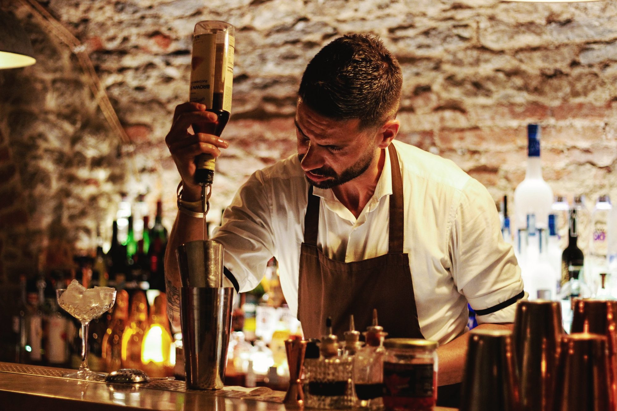 A bar during service