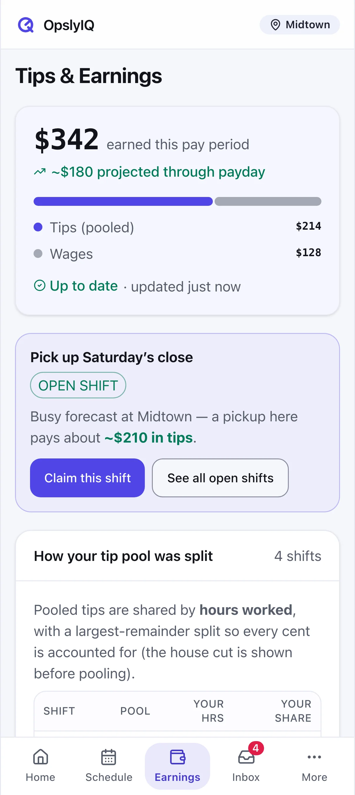 My Work — Earnings